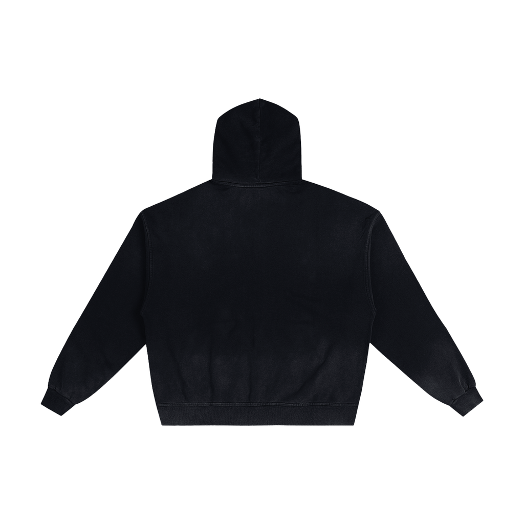 Supper Freaky Hand-Frayed Sunfade Zip Hoodie