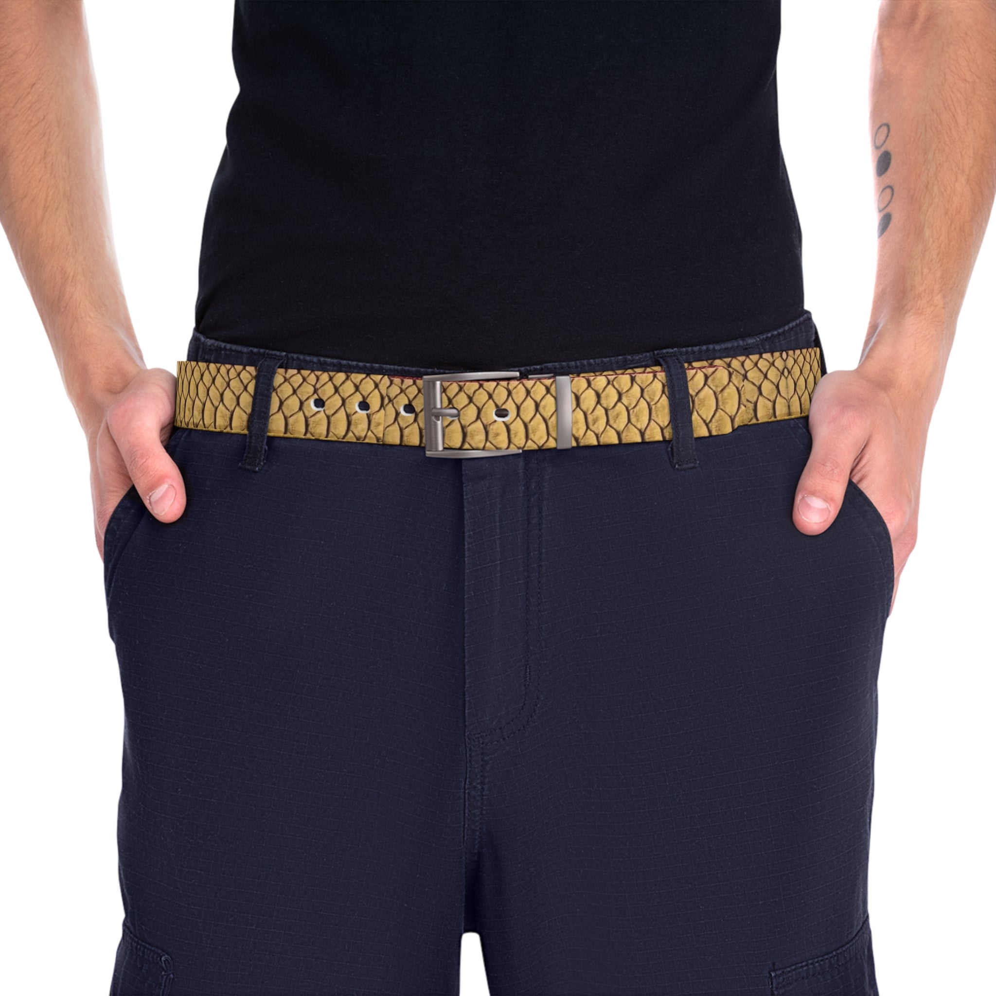Can we fuck and still be friends Snake Skin Pattern Belt — Faux Reptile Textured Fashion Belt