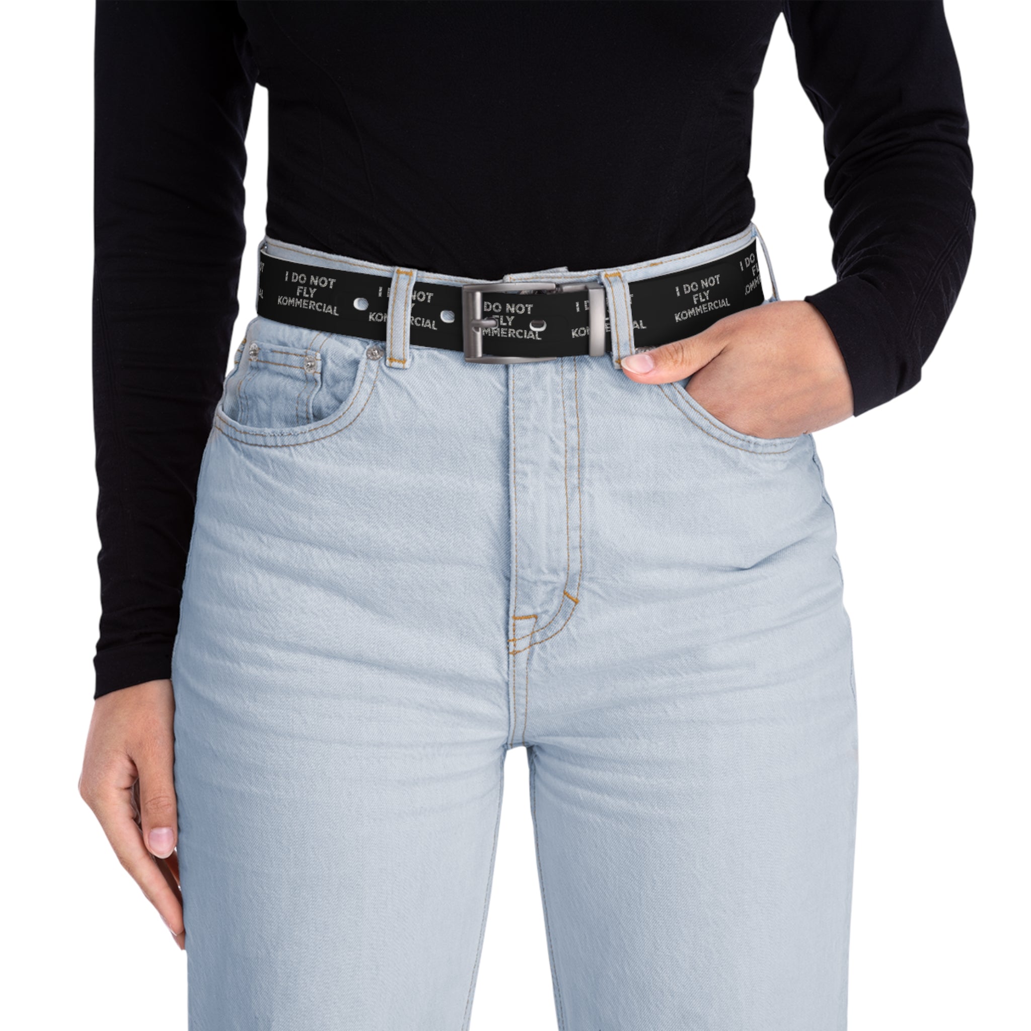 I Do Not Fly Kommercial hand stoned Casual Belt —