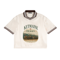 K- Derby Stripes Polo Collar T-Shirt