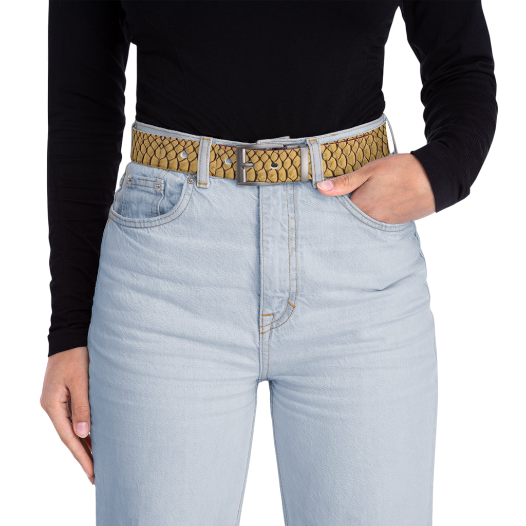 Can we fuck and still be friends Snake Skin Pattern Belt — Faux Reptile Textured Fashion Belt