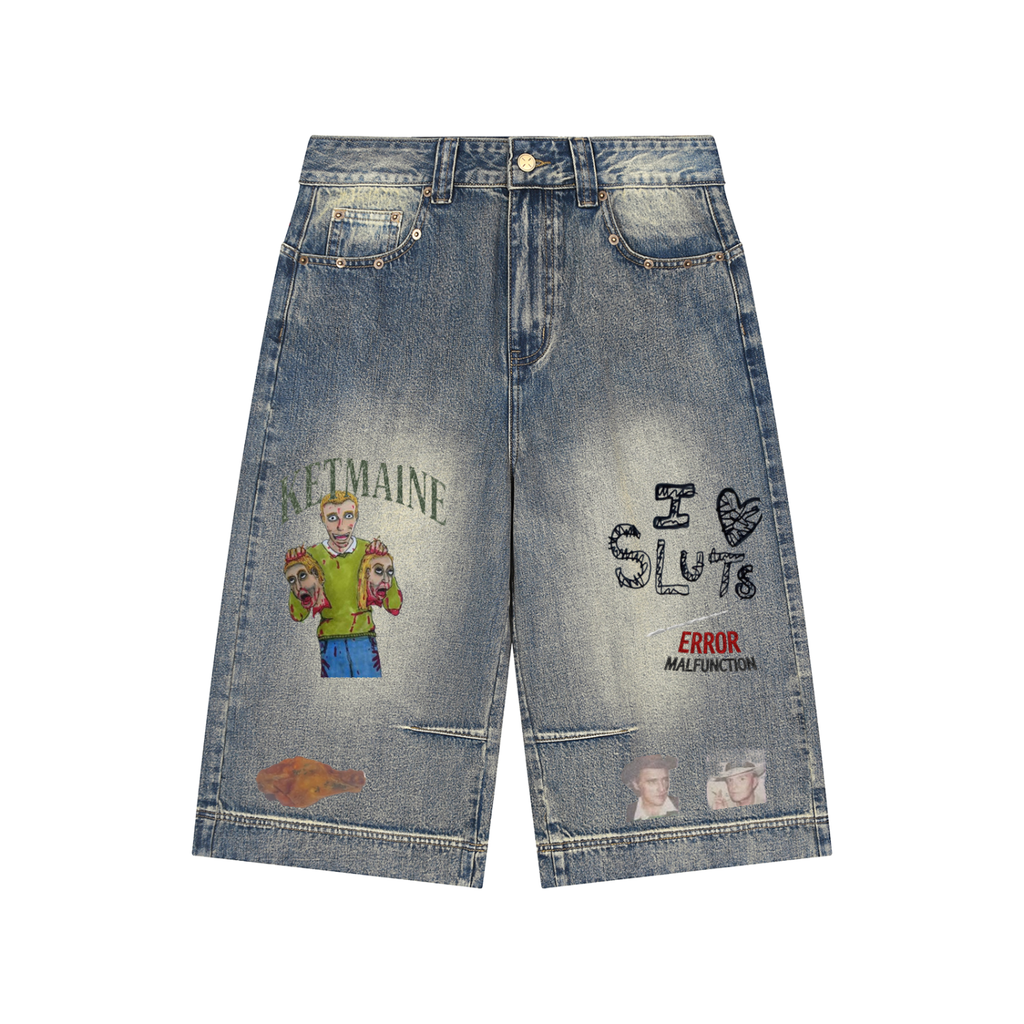 Vintage fuckin pair of  Wash Baggy Denim Shorts