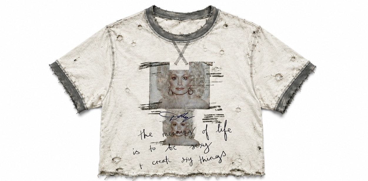 Dolly dolly bish Contrast-Stitched Cotton T-Shirt