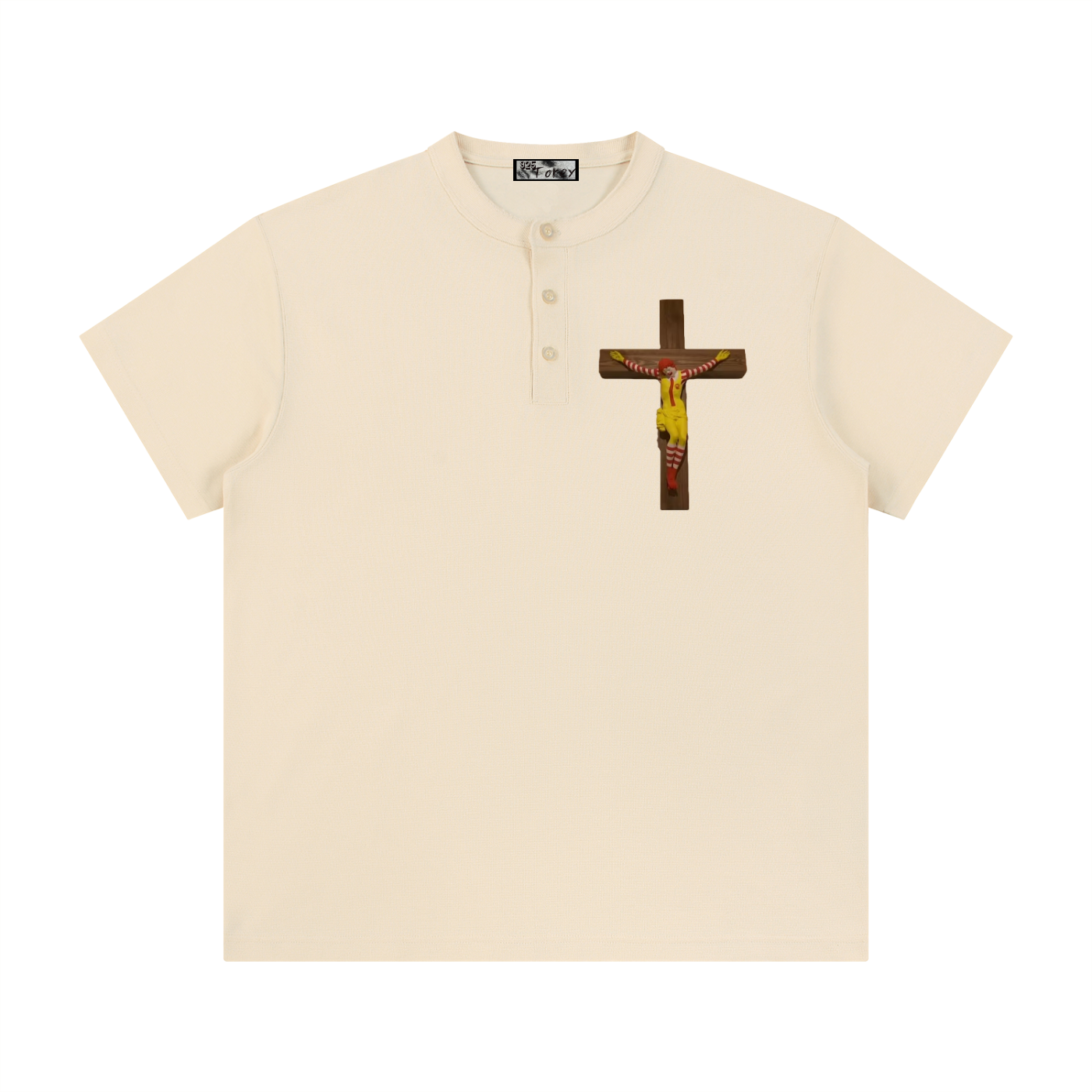 Holy happy meal Short Sleeve Henley Shirt