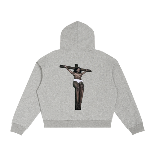 925 Plaid Boxy Zip Hoodie